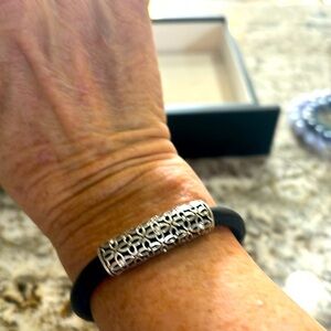 Brighton black band and silver bracelet